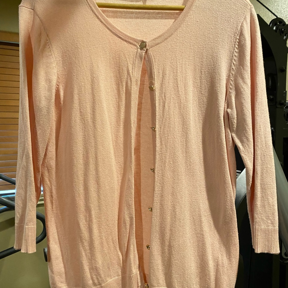 NY & Co. 3/4 Sleeve Cardigan, Light Pink-Size L